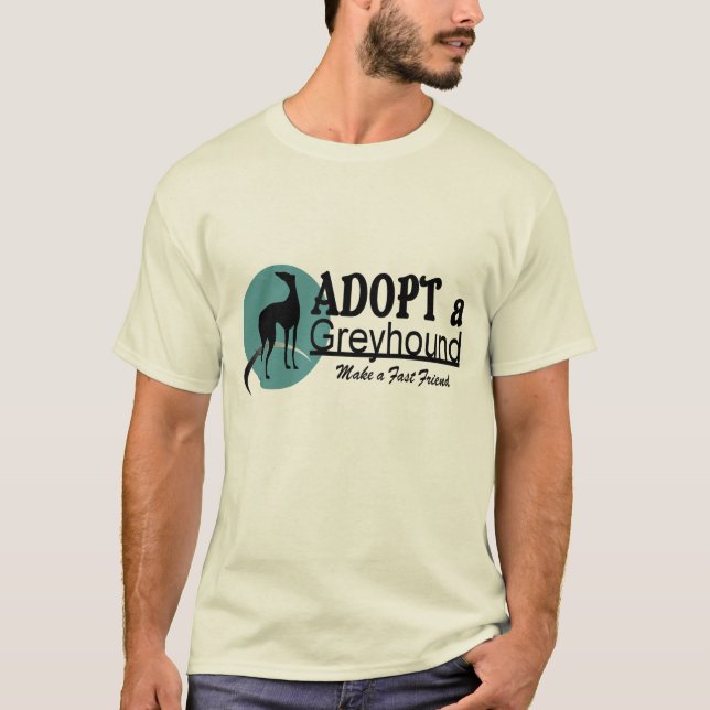 Adoptera en vinthundhundlogotyp tee shirt (Framsida)