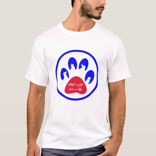 adoptera ett sällskapsdjur - spara ett liv tee shirt (Framsida)