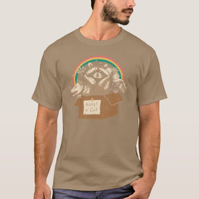 Adoptera förbjudna katter retro vän t shirt (Framsida)