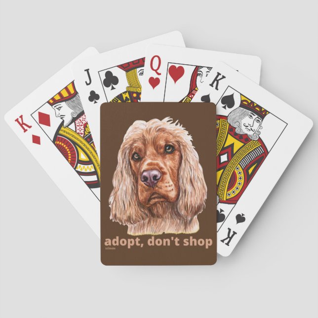 ADOPTERA, HANDLA INTE (Engelsk Cocker Spaniel)     Casinokort (Baksidan)