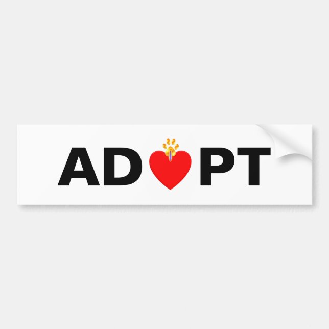 Adoptera hjärta och tass bildekal (Framsidan)