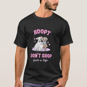 Adoptera Inte Köp Katt & Hund T Shirt