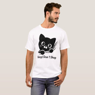 Adoptera Inte Köp Katt Klo Stämpel T-Shirt Söt Räd