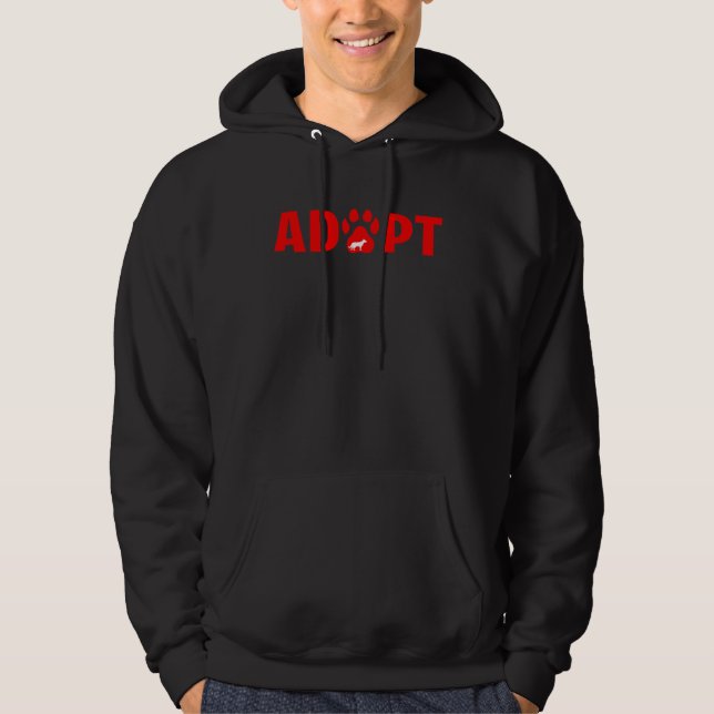 Adoptera Inte Köp  Tysk Shepherd Hoodie (Framsida)