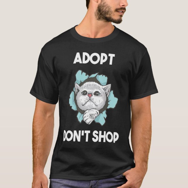 Adoptera inte shoppa Katter 1 T Shirt (Framsida)