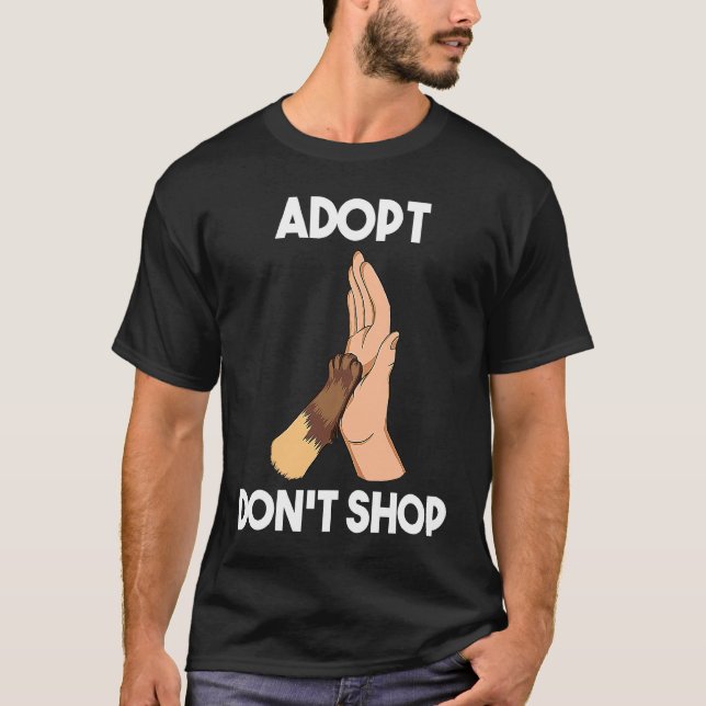 Adoptera inte shoppa Katter T Shirt (Framsida)