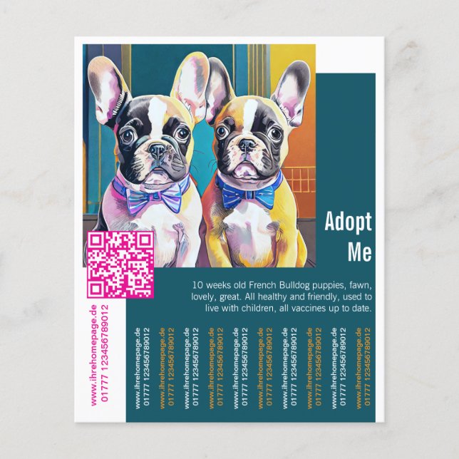 Adoptera Mig – Flyer för omplacering av hund (Framsidan)