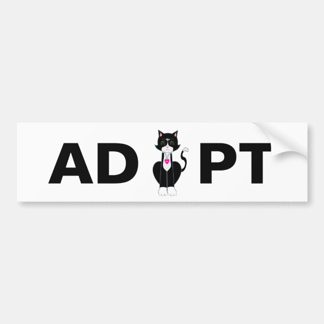 Adoptera svartvit vildkatt bildekal (Framsidan)