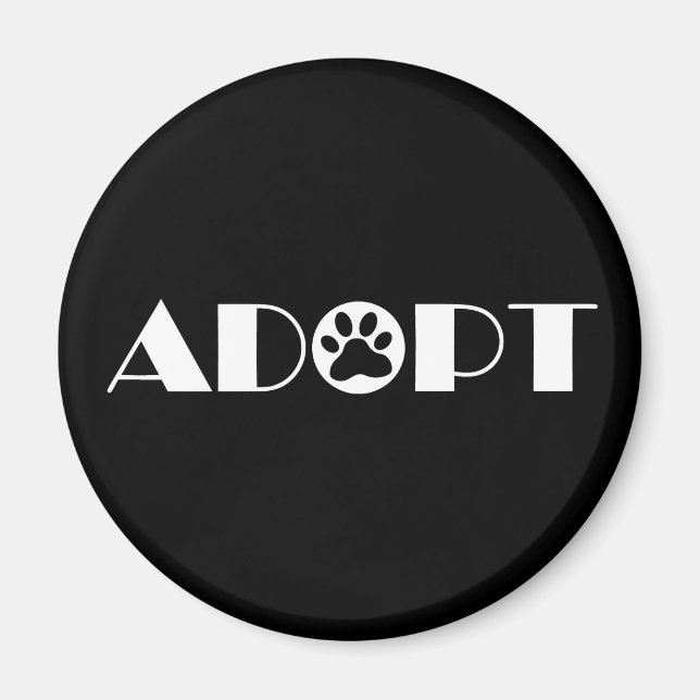 Adoptera tass hund magnet (Framsidan)