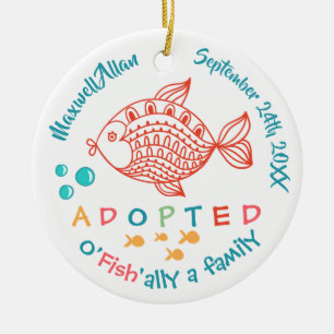 Adopterat från fosterhemfisken - julgransprydnad keramik