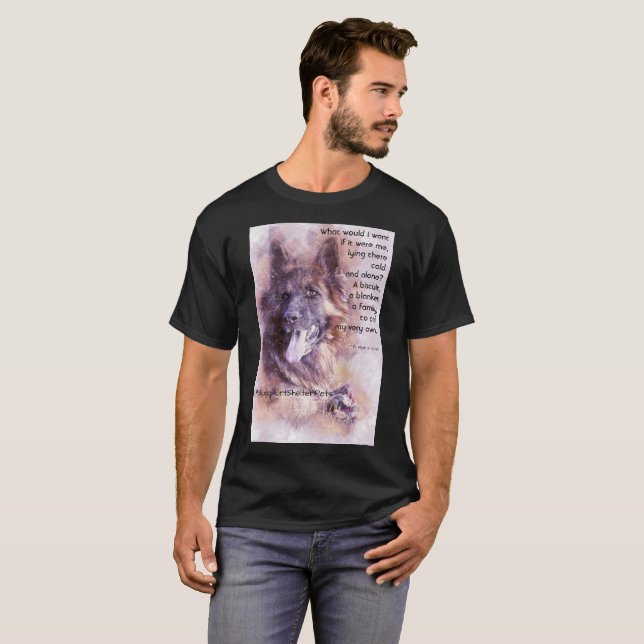 Adoption A Shelter Pet - German Shepherd T Shirt (Hel framsida)