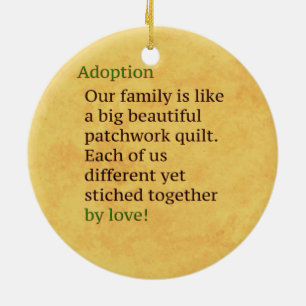 Adoption är en Patchwork Julgransprydnad Keramik