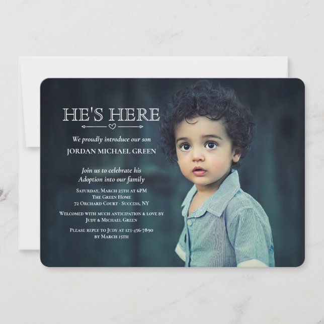 Adoption av fotoinbjudan från Party Inbjudningar (Framsida)