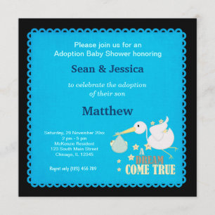Adoption Baby Shower Boy Inbjudningar