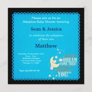 Adoption Baby Shower Boy Inbjudningar