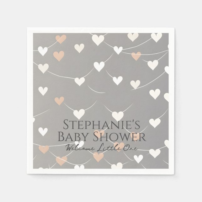 Adoption Baby Shower Napkins - "Welcome Little One Pappersservett (Framsidan)