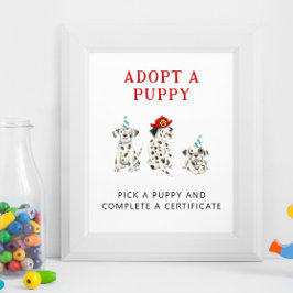 Adoption Center | Boy Firefighter Party Sign Poster
