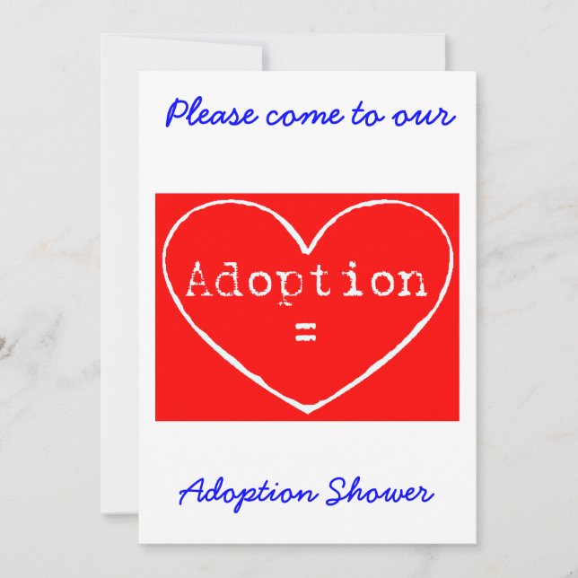 Adoption = inbjudan till Kärlek White på Red Showe (Framsida)