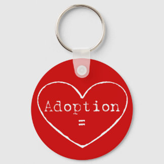 Adoption = kärlek i vitt nyckelring