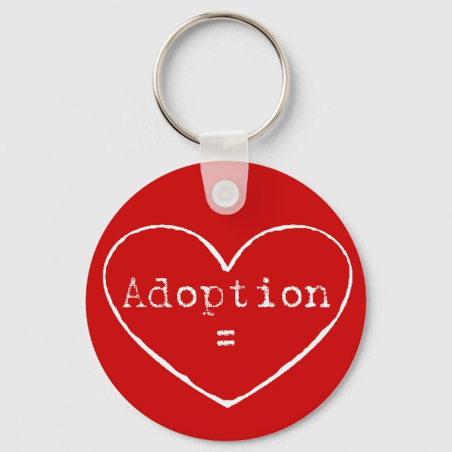 Adoption = kärlek i vitt nyckelring (Framsida)