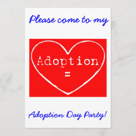 Adoption = Kärlek White Adoption Day Party Inbjuda Inbjudningar