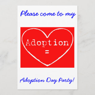 Adoption = Kärlek White Adoption Day Party Inbjuda Inbjudningar