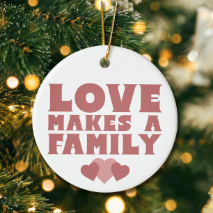 Adoption Keepsak "Kärlek gör en familj" jul Julgransprydnad Keramik