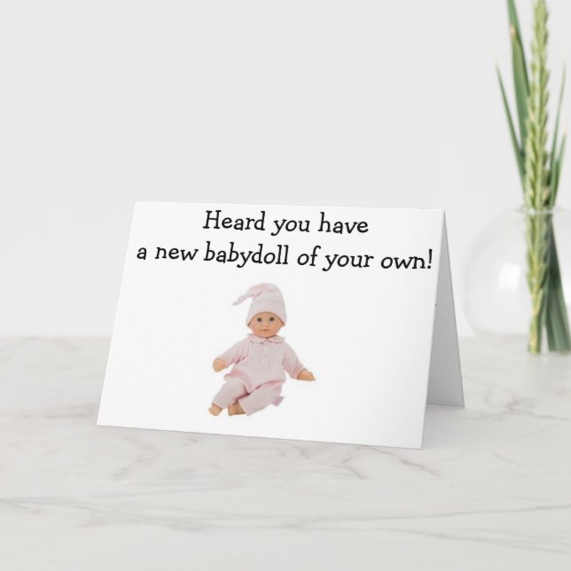 ADOPTION = NYFÖDD BEBIS DOLL AV DIN EGEN DOLL KORT (Framsida)