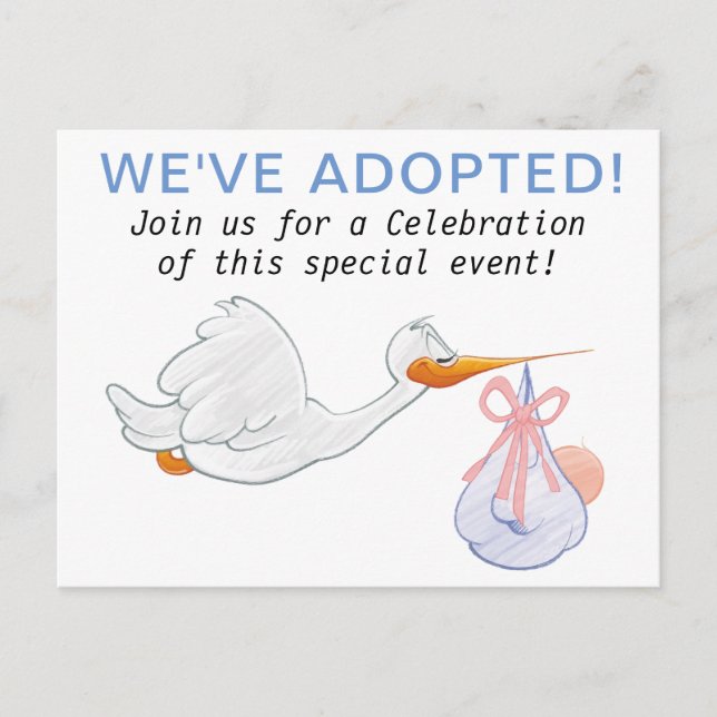 ADOPTION-partsinbjudningar Inbjudan Vykort (Framsida)