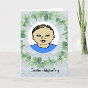 Adoption Party för Pojke Card Tack Kort