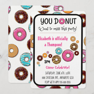 Adoption Party Modern Rosa Donut Party Inbjudningar