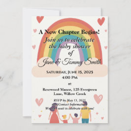 Adoption Rainbow Baby Shower Inbjudningar