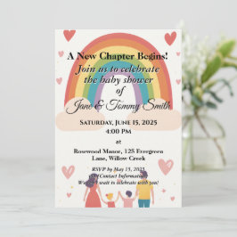 Adoption Rainbow Baby Shower Inbjudningar
