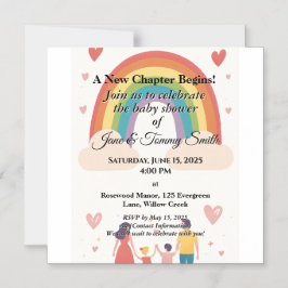 Adoption Rainbow Baby Shower Magnetisk Inbjudningskort