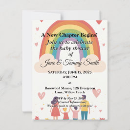 Adoption Rainbow Baby Shower Vykort