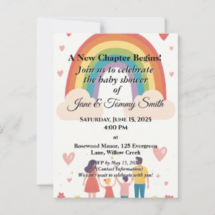 Adoption Rainbow Baby Shower Vykort