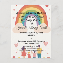 Adoption Rainbow Baby Shower Vykort