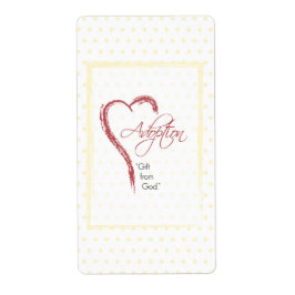 Adoption, Religiösa, Gulter med rött hjärta Fraktsedel