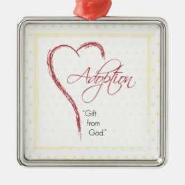 Adoption, Religiösa, Gulter med rött hjärta Julgransprydnad Metall