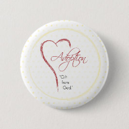 Adoption, Religiösa, Gulter med rött hjärta Knapp