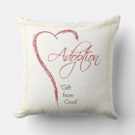 Adoption, Religiösa, Gulter med rött hjärta Kudde