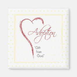 Adoption, Religiösa, Gulter med rött hjärta Magnet