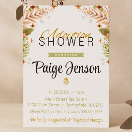 Adoption Shower Grönt och Brown Botanicals Inbjudningar