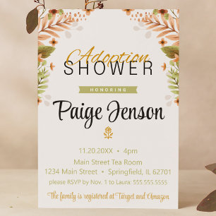 Adoption Shower Grönt och Brown Botanicals Inbjudningar