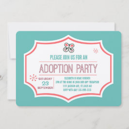 Adoption Shower Modern Rosa & Blue Butterfly Inbjudningar