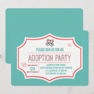 Adoption Shower Modern Rosa & Blue Butterfly Inbjudningar