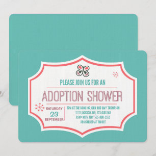 Adoption Shower Modern Rosa & Blue Butterfly Inbjudningar