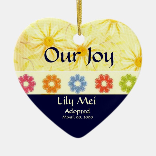 Adoptionmeddelandeminnessak Julgransprydnad Keramik (Framsidan)