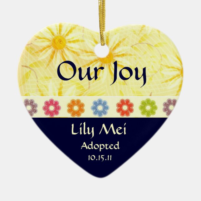 Adoptionmeddelandeminnessak Julgransprydnad Keramik (Framsidan)