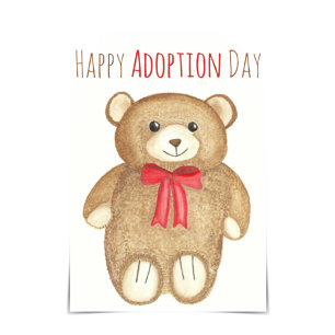 "adoptionsdag i Lycklig" Opa Bear Hug Watercolor C Kort